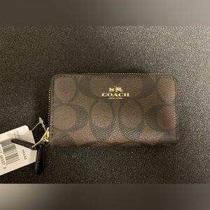 Coach double zip wallet